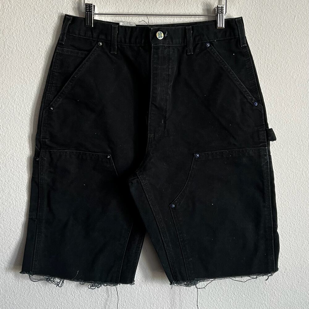 Carhartt black double knee work wear carpenter shorts